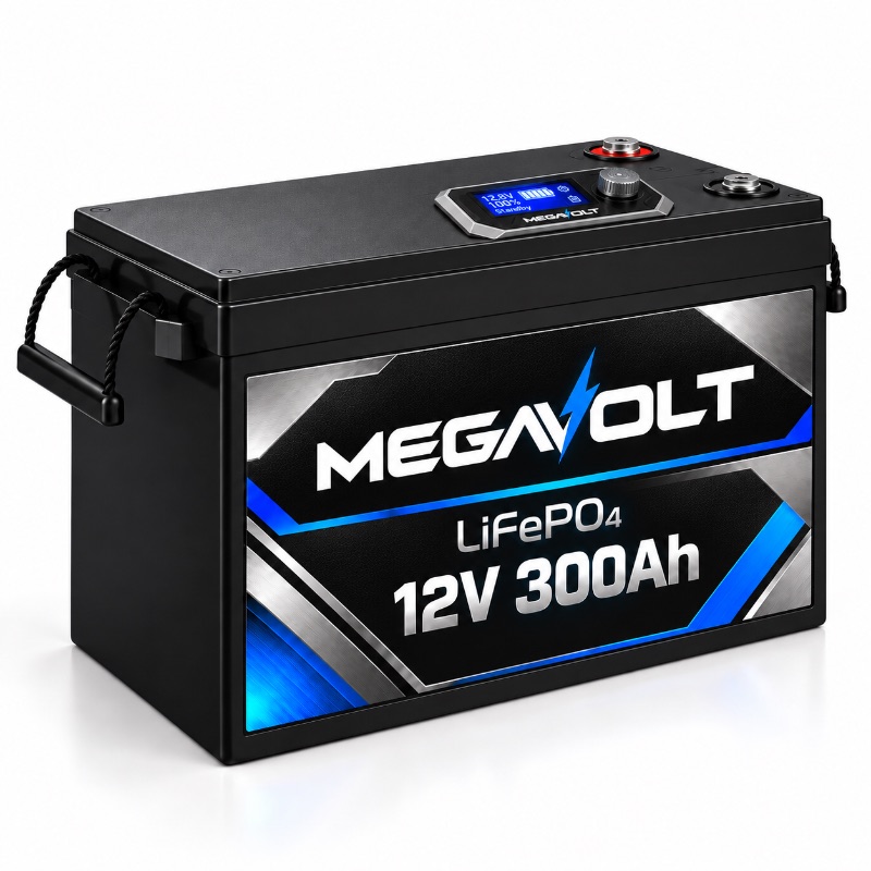 Bateria MegaVolt 12V 300Ah LiFePO4 Com Visor