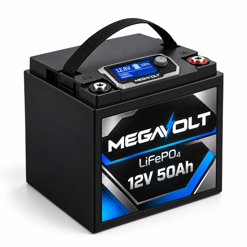 Bateria MegaVolt 12V 50Ah LiFePO4 Visor Bluetooth