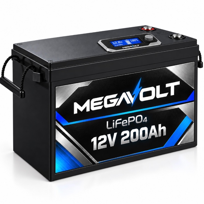 Bateria MegaVolt 12V 200Ah LiFePO4 Com Visor