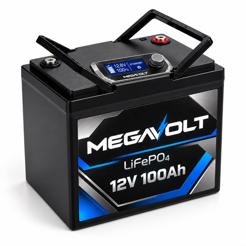 Bateria MegaVolt 12V 100Ah LiFePO4 Com Visor