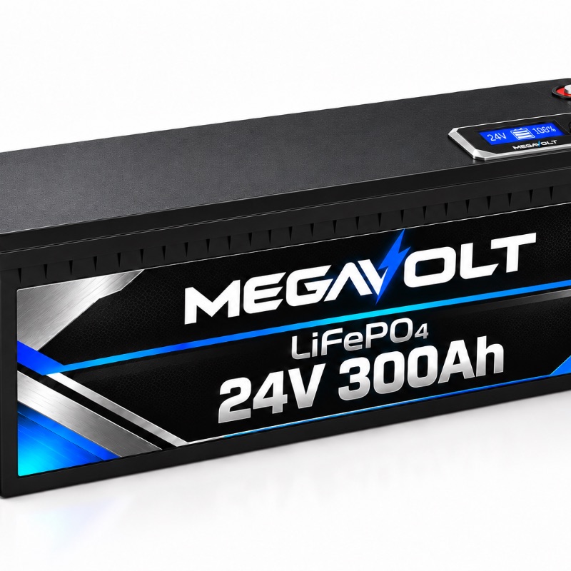 Bateria MegaVolt 24V 300Ah LiFePO4 Com Visor